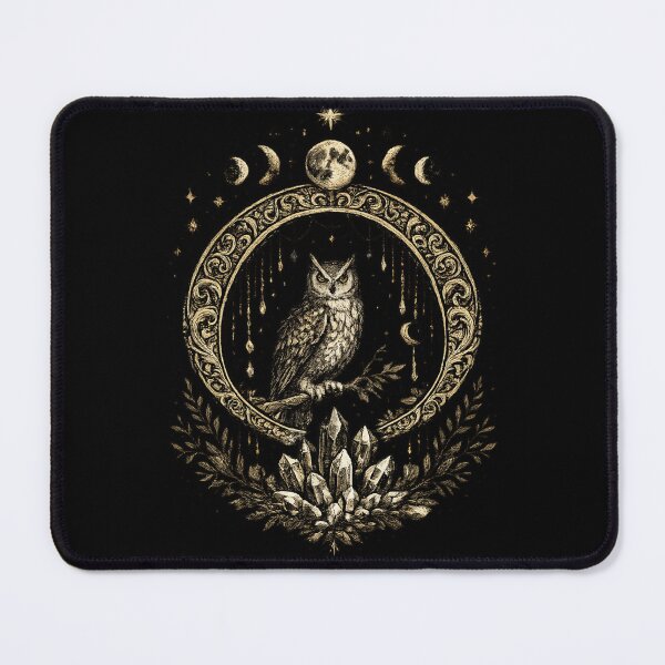 Item preview, Celestial Owl Moon Phases Witchy Crystals designed and sold by Ada’s Mystic Atelier .