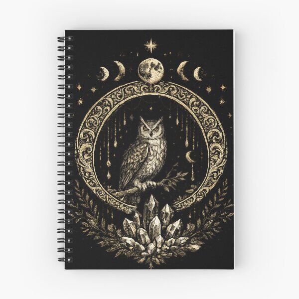 Item preview, Celestial Owl Moon Phases Witchy Crystals designed and sold by Ada’s Mystic Atelier .