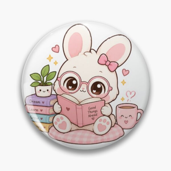Item preview, Cute bunny reading book sticker designed and sold by Vegasstickers.