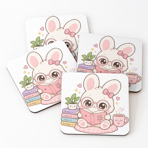 Item preview, Cute bunny reading book sticker designed and sold by Vegasstickers.
