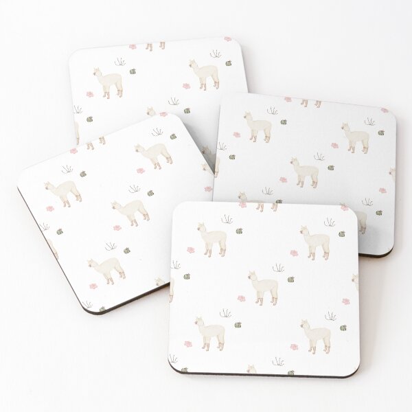 Item preview, Cute Watercolor Llama with Pink Flowers White Nursery Pattern designed and sold by svitlaarty.