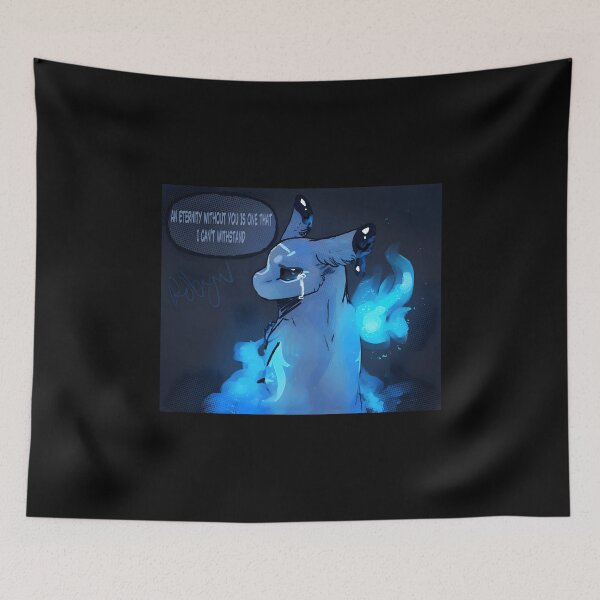 Item preview, Blue Creature with Emotional Tear and Quote designed and sold by Catsi-Nook-Art.