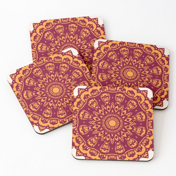 Item preview, Maroon & Mustard Mandala - Traditional Indian Ethnic Pattern Design designed and sold by Moonwood Atelier .
