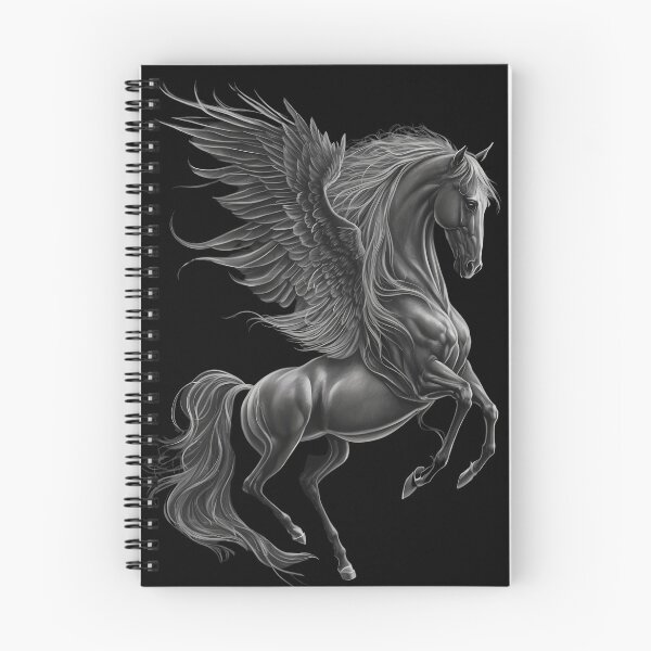 Item preview, AI-1afc0 | Black Pegasus Rearing Winged Horse designed and sold by AI Fashionist.