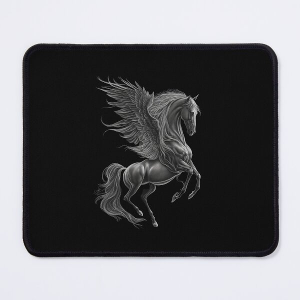 Item preview, AI-1afc0 | Black Pegasus Rearing Winged Horse designed and sold by AI Fashionist.