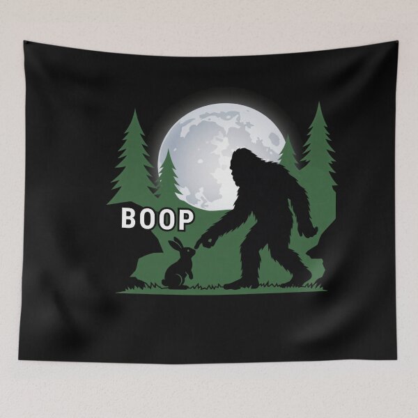 Item preview, Bigfoot Booping Frog, Sasquatch Full Moon Silhouette, Funny Cryptid, Forest Creature Art, Cute Meme designed and sold by w66aboo.