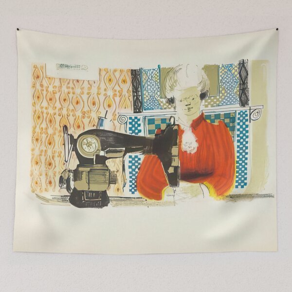 Item preview, David Hockney -  Woman With A Sewing Machine - Unsigned Print by David Hockney undefinedr designed and sold by LILLIANSTRANGEy.