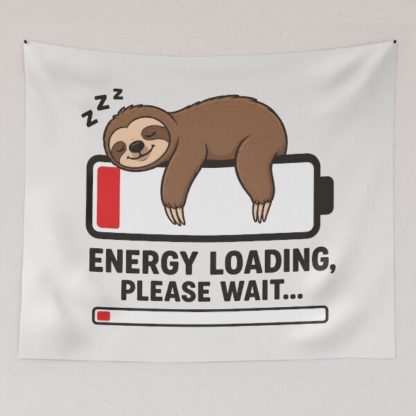 Item preview, Energy Loading Please Wait Sloth designed and sold by TshirtsOnline-.