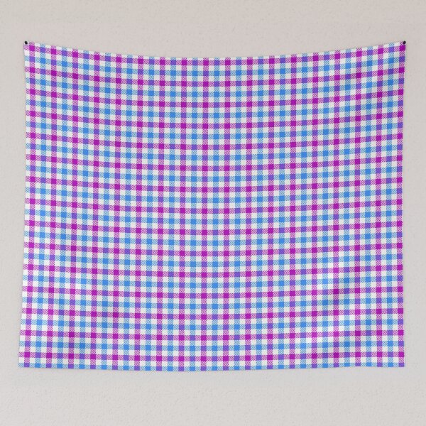 Item preview, Blue And Purple Gingham Check White  designed and sold by PatternTitan.