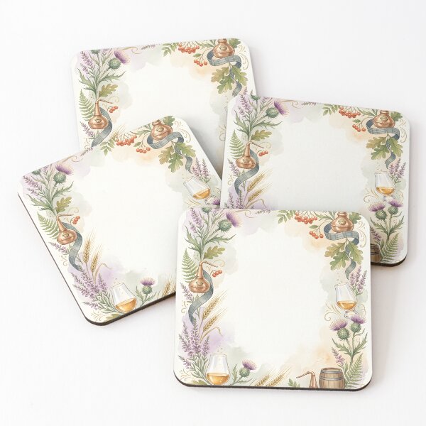 Item preview, Scottish Thistle Whisky Border Art designed and sold by ArtlightStudio.