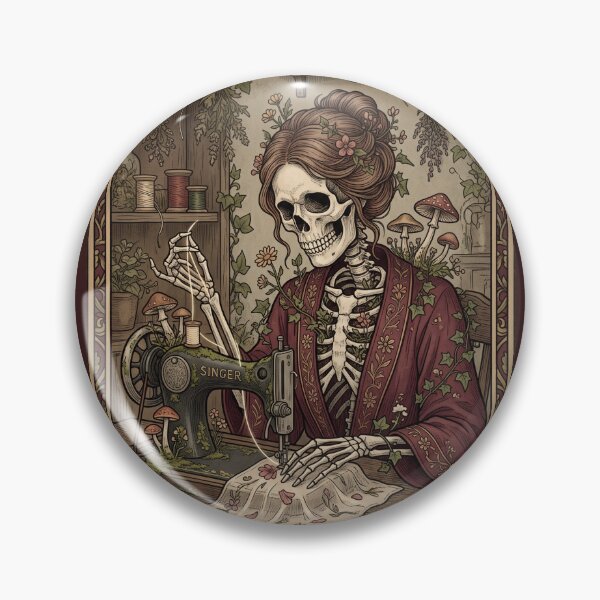 Item preview, The Sewist — Dark Cottagecore Tarot Card Skeleton Art Dark Academia Vintage Moody Illustration Dark Cottagecore designed and sold by Graphicarium Shop.