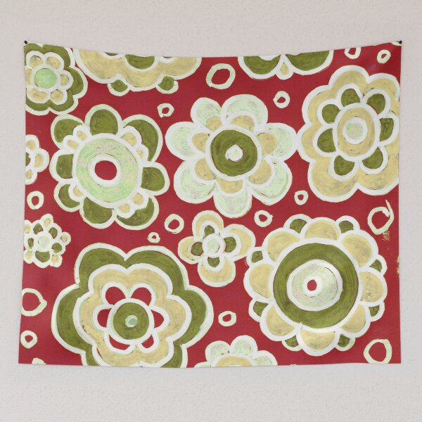 Item preview, Bold Red Flower Garden Pattern designed and sold by Fani*.