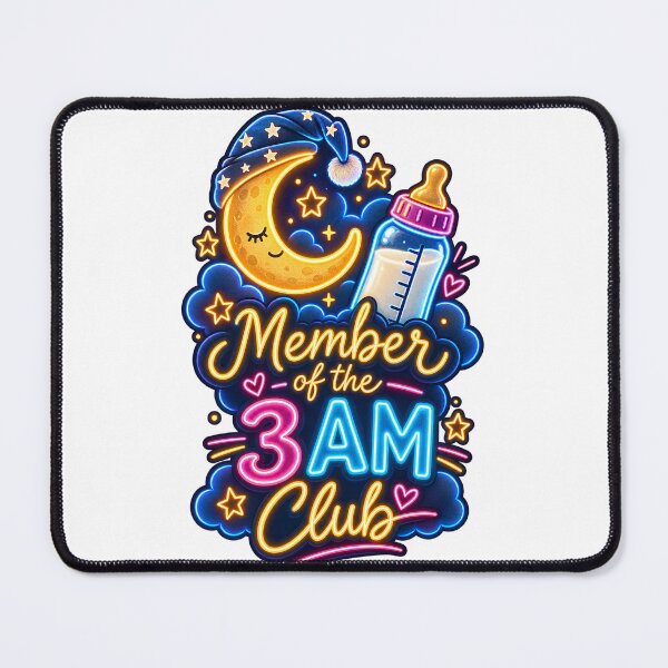 Item preview, Member Of The 3AM Club - Funny Neon Baby Bottle Moon Shirt For New Moms designed and sold by Neurospicy Trolls.