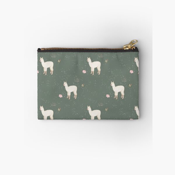 Item preview, Cute Watercolor Llama with Pink Flowers Sage Green Pattern designed and sold by svitlaarty.