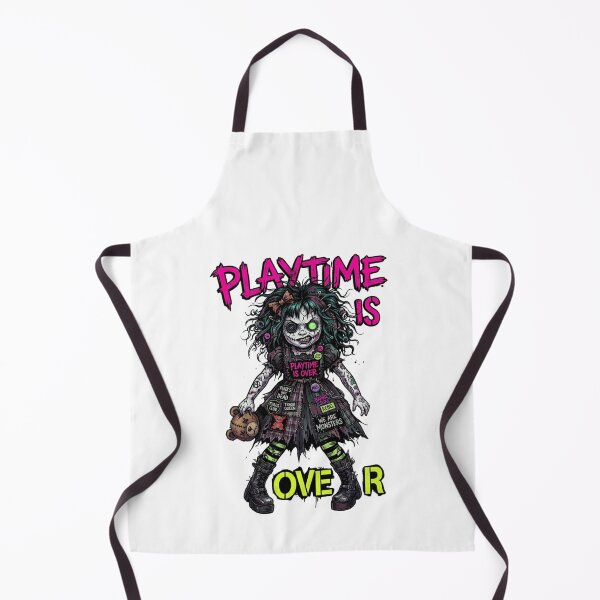 Item preview, Playtime is Over - Punk Goth Zombie Doll with Patches & Teddy Bear Art designed and sold by StickVerse by Owais.