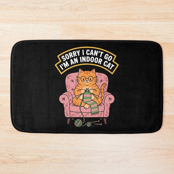 Item preview, Sorry I Cant Go Im An Indoor Cat, Knitting Cat, Crafty Cat Lover Design, Cute Feline, Funny Cat Lover, Retro Tabby Cat Design, Cute Kitten designed and sold by w66aboo.