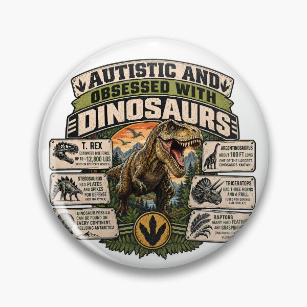 Item preview, Autistic And Obsessed With Dinosaurs - Funny Autistic T-Rex Dinosaur Facts  designed and sold by Neurospicy Trolls.