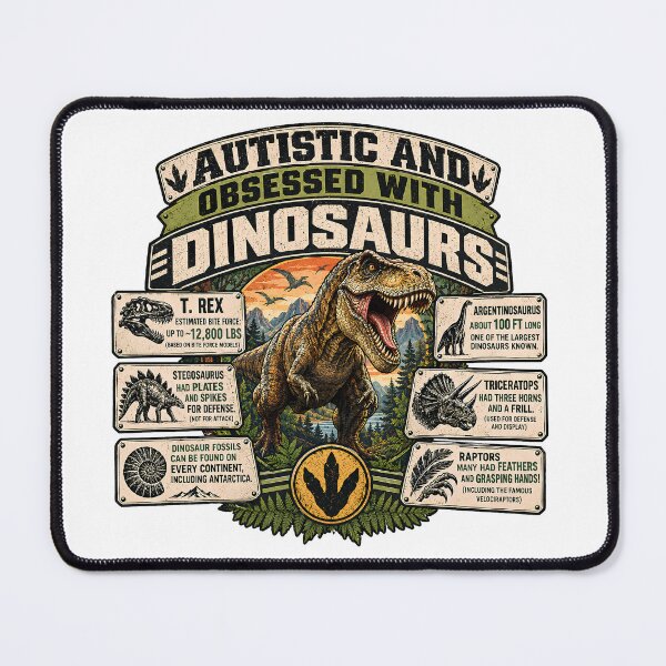 Item preview, Autistic And Obsessed With Dinosaurs - Funny Autistic T-Rex Dinosaur Facts  designed and sold by Neurospicy Trolls.