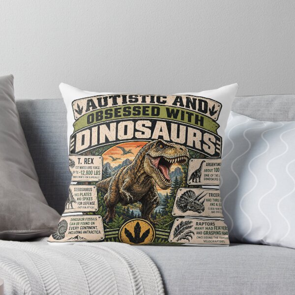 Item preview, Autistic And Obsessed With Dinosaurs - Funny Autistic T-Rex Dinosaur Facts  designed and sold by Neurospicy Trolls.