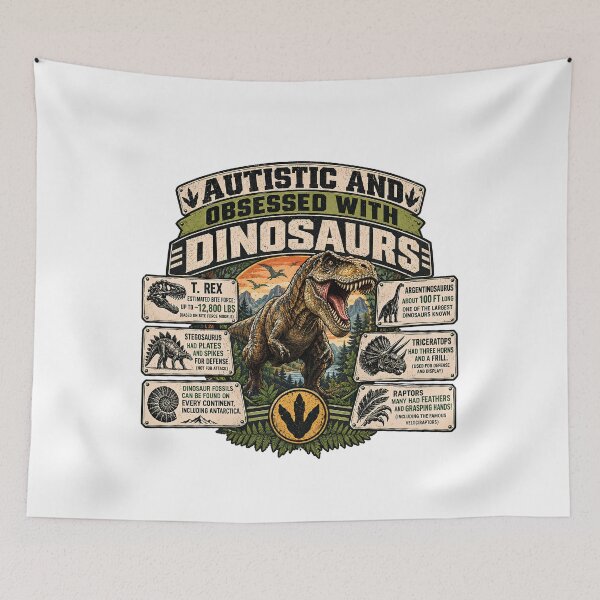 Item preview, Autistic And Obsessed With Dinosaurs - Funny Autistic T-Rex Dinosaur Facts  designed and sold by Neurospicy Trolls.