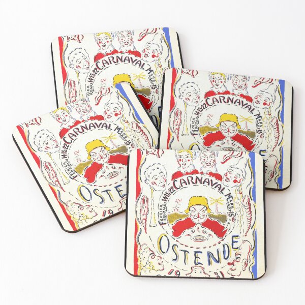 Item preview, James Ensor Carnival Poster | 1931 Ostend Festival | Vibrant Expressionist Art | Grotesque Faces & Colorful Chaos designed and sold by artofuniverse.