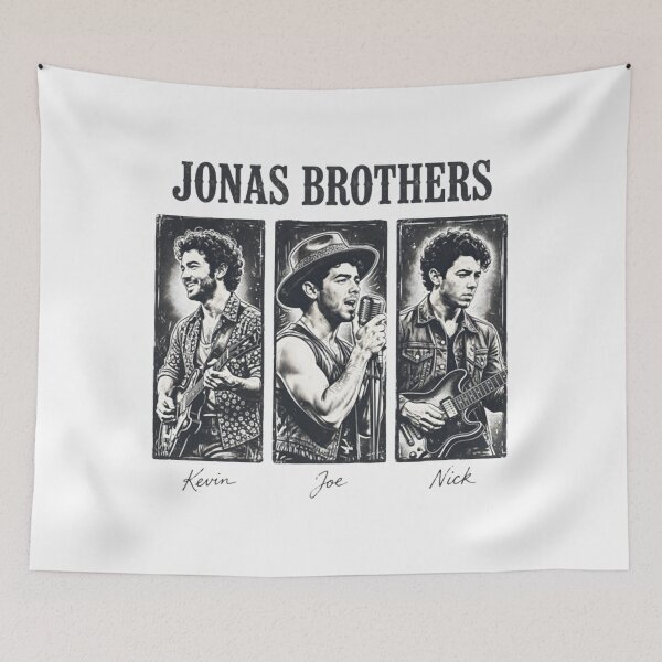 Item preview, Jonas Brothers Kevin Joe Nick Band Portrait designed and sold by BornaBhatia.