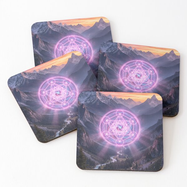 Item preview, Glowing Pink Metatron's Cube Mountain Valley Sunset | Monkeybusiness designed and sold by monkeybusiness.pt.