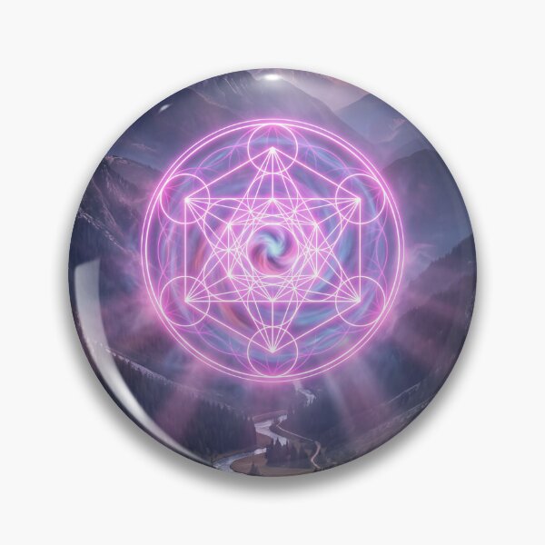 Item preview, Glowing Pink Metatron's Cube Mountain Valley Sunset | Monkeybusiness designed and sold by monkeybusiness.pt.