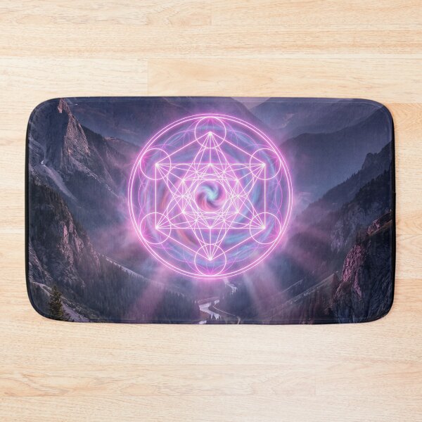 Item preview, Glowing Pink Metatron's Cube Mountain Valley Sunset | Monkeybusiness designed and sold by monkeybusiness.pt.