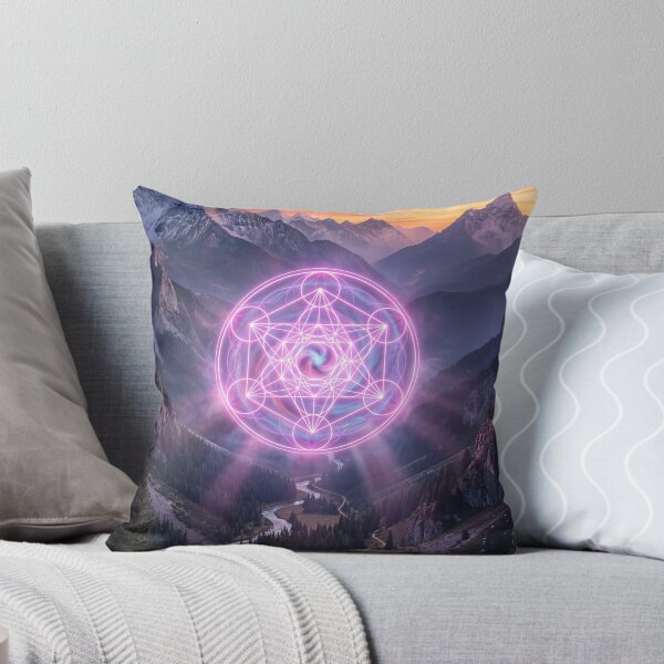 Item preview, Glowing Pink Metatron's Cube Mountain Valley Sunset | Monkeybusiness designed and sold by monkeybusiness.pt.