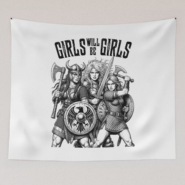 Item preview, Female Viking Woman Norse Maiden Girls Will Be Girls designed and sold by GrandeDuc.