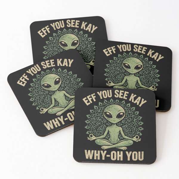 Item preview, EEF YOU SEE KAY WHY - OH YOU | Alien Meditation | Funny Retro UFO Zen designed and sold by Qudkin.