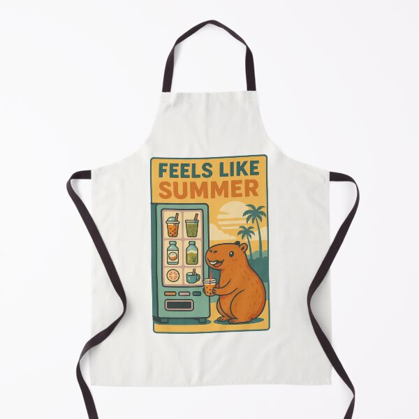 Item preview, Feels Like Summer – Retro Capybara Drinking Bubble Tea by Vending Machine designed and sold by Graphicarium Shop.