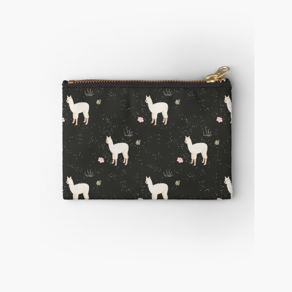 Item preview, Cute Watercolor Llama with Pink Flowers Charcoal Black Pattern designed and sold by svitlaarty.