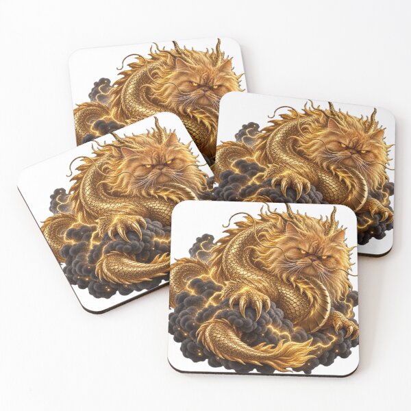 Item preview, Golden Dragon Cat – Epic Fantasy Warrior designed and sold by tanaphon2333.