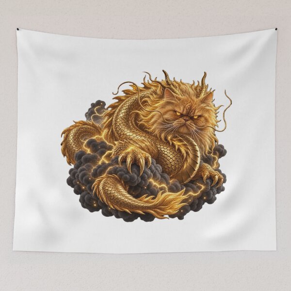 Item preview, Golden Dragon Cat – Epic Fantasy Warrior designed and sold by tanaphon2333.