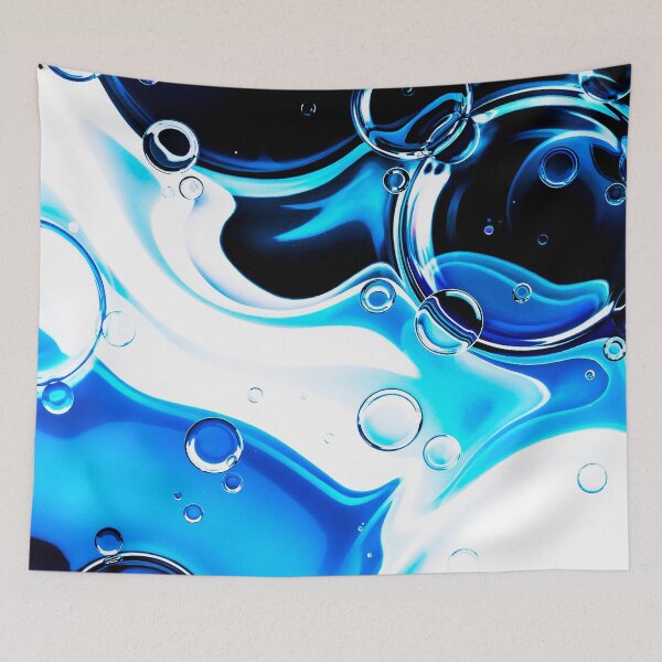 Item preview, Liquid Blue Elegance – Abstract Water Bubble Waves designed and sold by Exodoi.