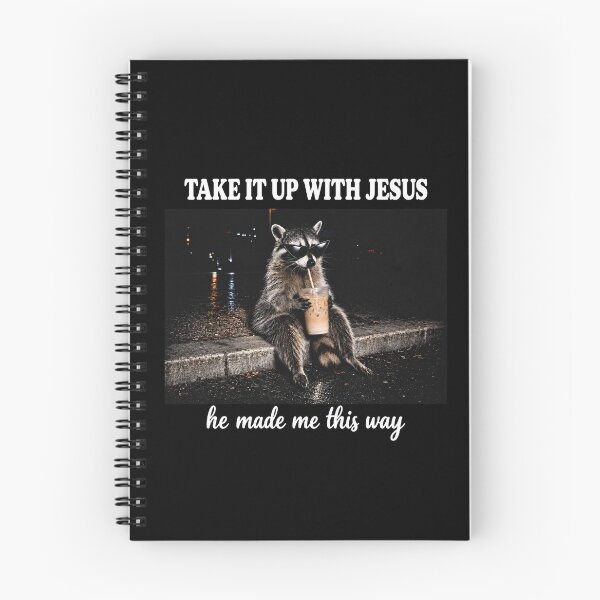 Item preview, Take It Up With Jesus, Funny Christian Raccoon 2 designed and sold by haloochichi.