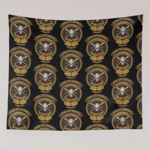 Item preview, Steel City Baseball Pittsburgh Pirates Skull Baseball Bat Emblem designed and sold by Dravienart.