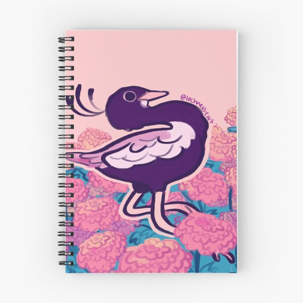Item preview, Magpie Among Pink Flowers Whimsical Bird Illustration designed and sold by FabienDutoit.