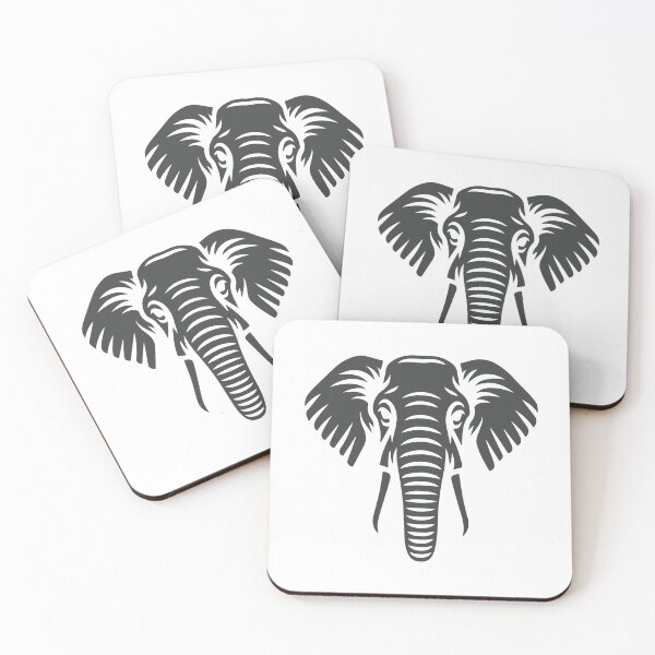 Item preview, Grey Elephant Head Silhouette designed and sold by AmbientArtCo.