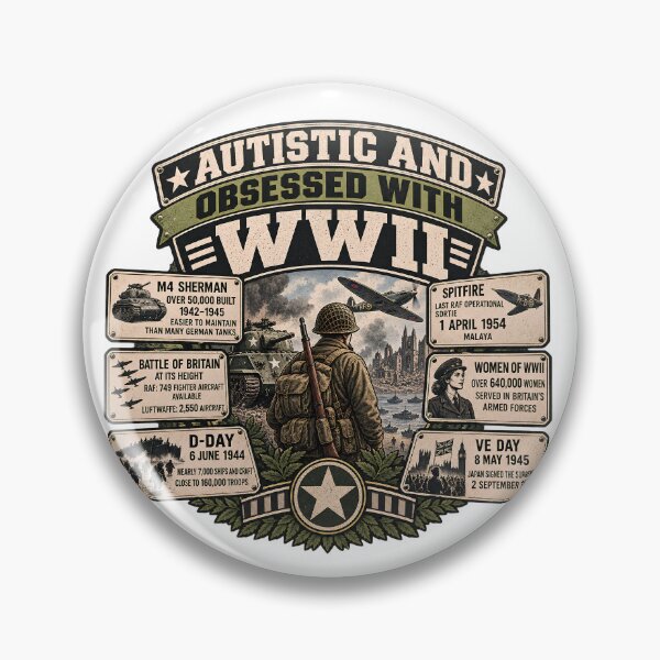 Item preview, Autistic And Obsessed With WWII - World War 2 History Buff Facts  designed and sold by Neurospicy Trolls.