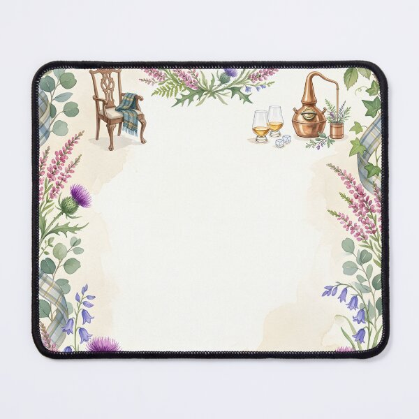 Item preview, Scottish Thistle Watercolor Floral Frame designed and sold by ArtlightStudio.