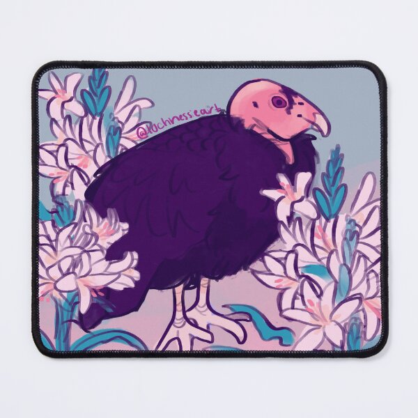 Item preview, Vulture Surrounded by Flowers Pastel Wildlife Illustration designed and sold by FabienDutoit.