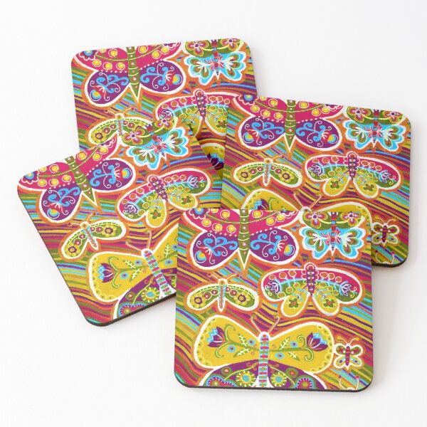 Item preview, Folk Butterflies on Striped Rainbow designed and sold by Fani*.