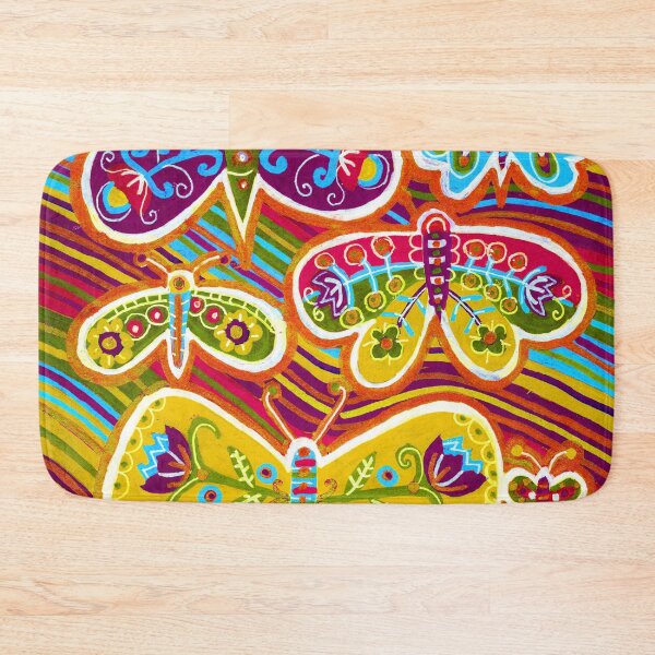 Item preview, Folk Butterflies on Striped Rainbow designed and sold by Fani*.