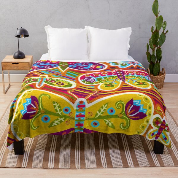 Item preview, Folk Butterflies on Striped Rainbow designed and sold by Fani*.
