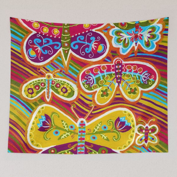 Item preview, Folk Butterflies on Striped Rainbow designed and sold by Fani*.