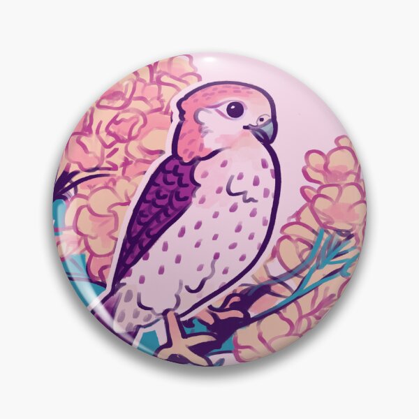 Item preview, Kestrel Among Pink Flowers Pastel Bird Illustration designed and sold by FabienDutoit.