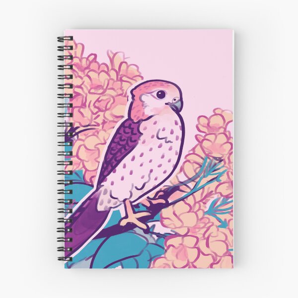 Item preview, Kestrel Among Pink Flowers Pastel Bird Illustration designed and sold by FabienDutoit.